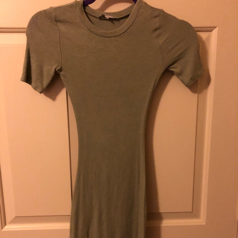 Green fitted mini dress